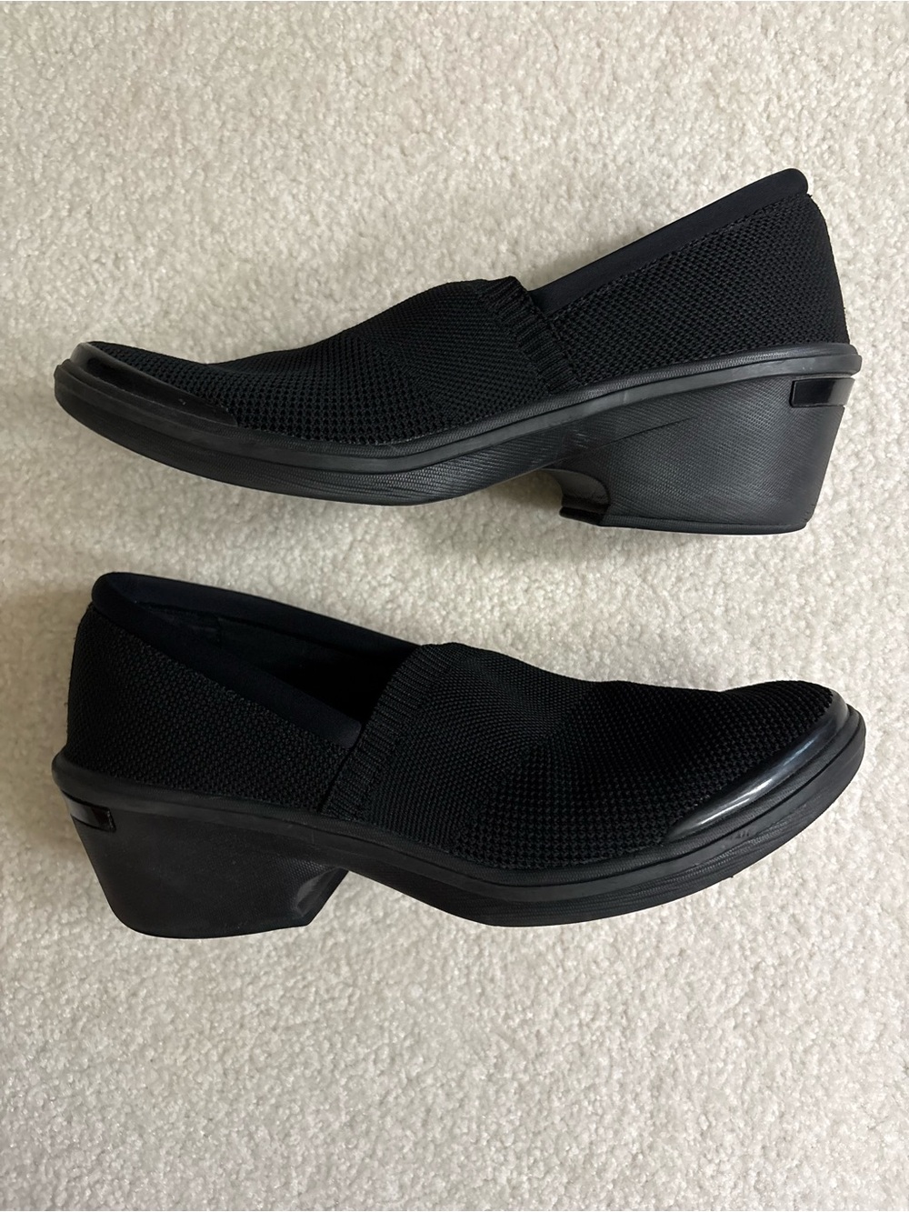 Women’s Slip-On Knit Sneakers in Black - Comfortable Everyday Shoes - Picture 4 of 13